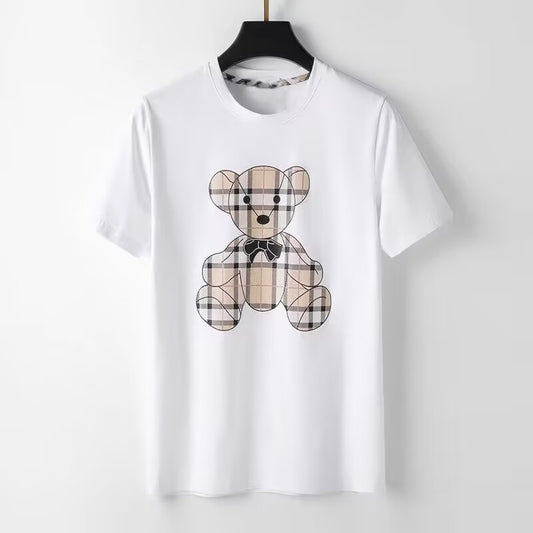 Tout nouveau coton 100% hommes T-Shirt col rond homme ours noir blanc T-shirts hauts T-shirts pour hommes T-SHIRT vêtements 