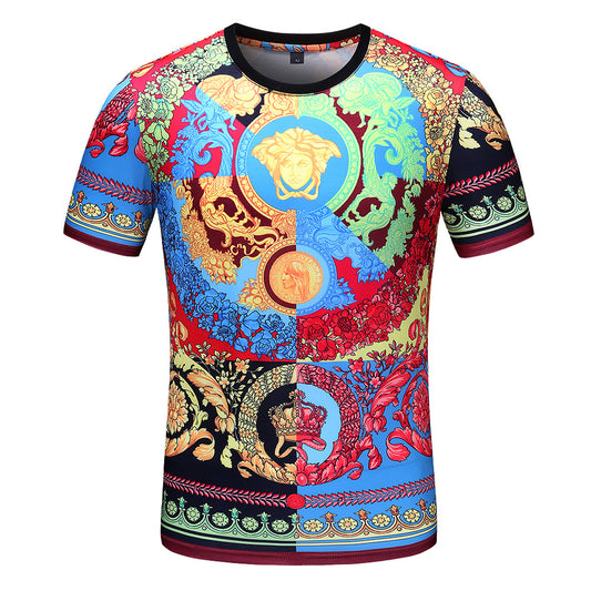 Brand New 100% Cotton Casual Polo Shirts for Men T-shirt O-neck Multi-color Digital Printing Tops Tees For Male T SHIRT Clothes