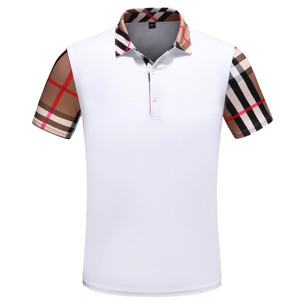 Brand New Cotton 100% Men T-Shirt Stripe V-neck Man Polo Black White T-shirts Tops Tees For Male T SHIRT Clothes