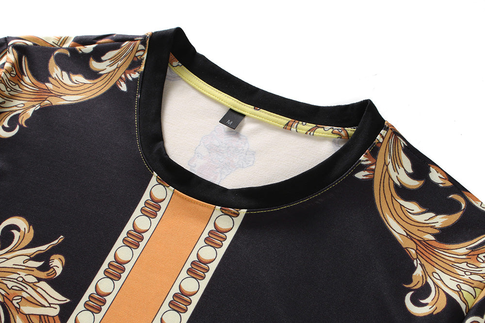 Brand New 100% Cotton Casual Polo Shirts for Men T-shirt O-neck Golden Digital Printing Tops Tees For Male T SHIRT Clothes